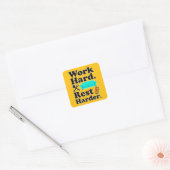 Work Hard Rest Harder Funny Lifestyle Shirt Vierkante Sticker (Envelop)