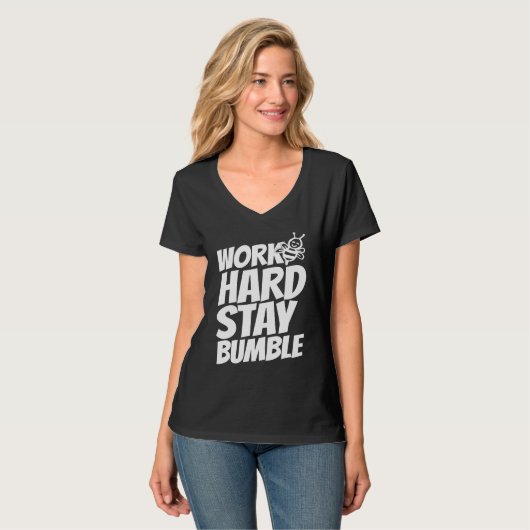 Work hard stay bumble t-shirt (Voorkant volledig)