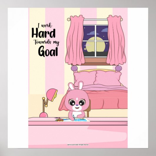 work hard towards goals Wall art Poster (Voorkant)