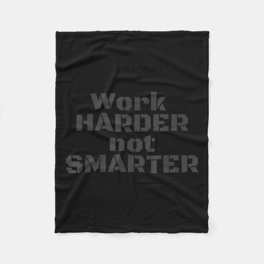 Work Harder Not Smarter Sarcastic Stud People Fleece Deken (Voorkant)