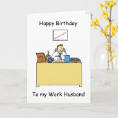 Work Husband Happy Birthday Kaart (Gele Bloem)