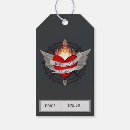 Work Love Balance Compass Price Cadeaulabel (Voorkant)