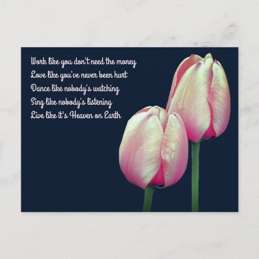 Work Love Dance Sing Live Inspirerend Briefkaart (Voorkant)