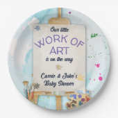 Work of Art Baby Shower Papieren Bordje (Voorkant)