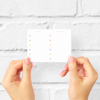 Work | Persoonlijke Pastel Hearts Checklist Post-it® Notes