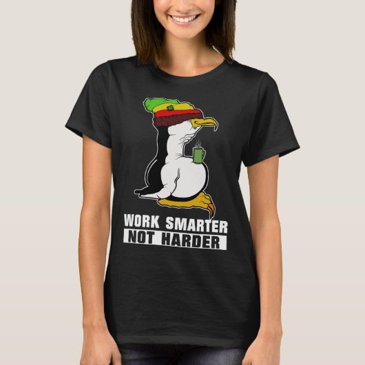 Work Smarter Not Harder Linux Penguin for Programm T-shirt (Voorkant)