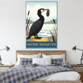 Work smarter poster canvas afdruk (Insitu (Slaapkamer))