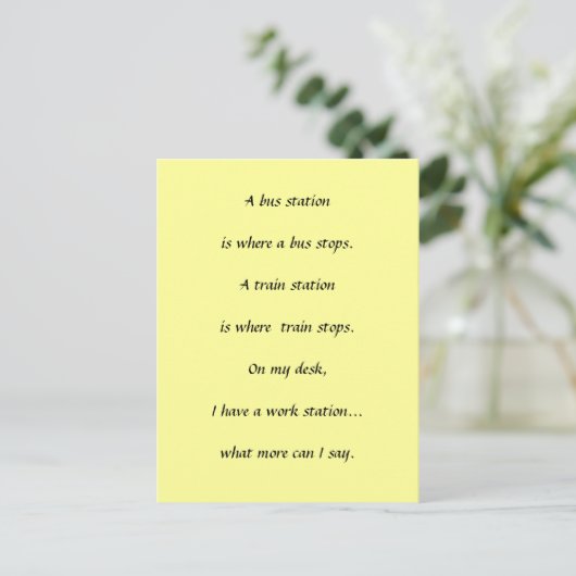 Work Stops Briefkaart (Staand voorkant)
