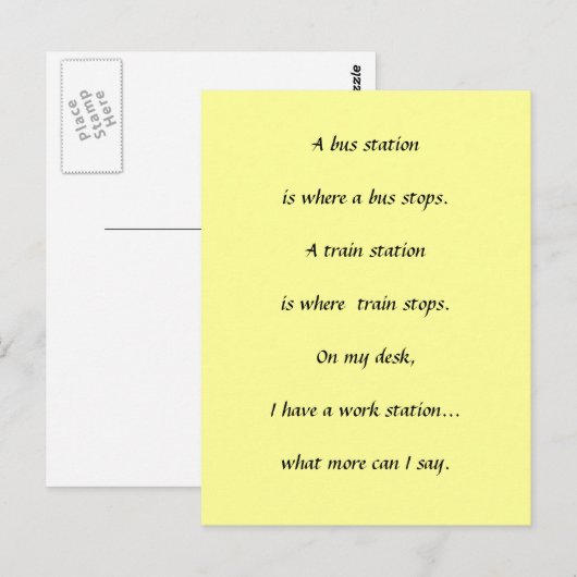 Work Stops Briefkaart (Voorkant / Achterkant)