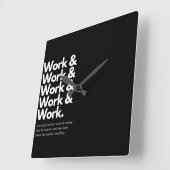 Work Stylish Wall Clock , square acrylic. Vierkante Klok (Hoek)