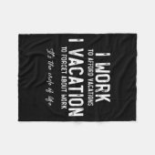 Work To Vacation Funny Circle Of Life Quote Sarcas Fleece Deken (Voorkant (Horizontaal))