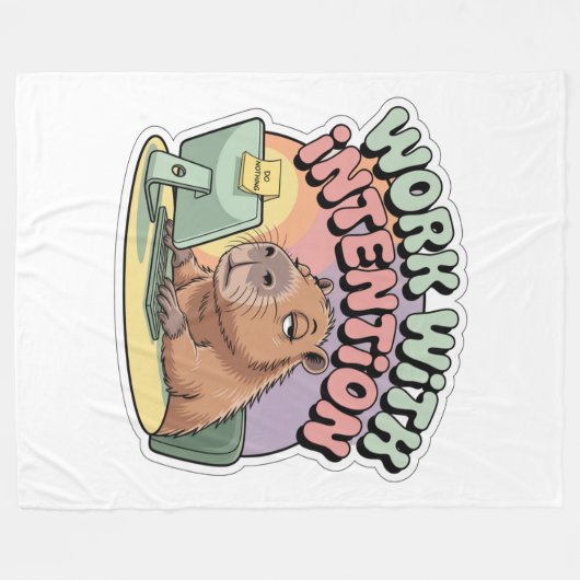 Work With Intention Fleece Deken (Voorkant (Horizontaal))