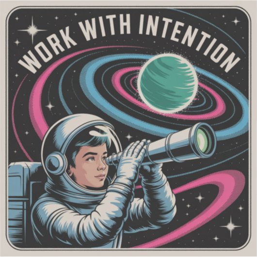 Work With Intention Sticker (Voorkant)