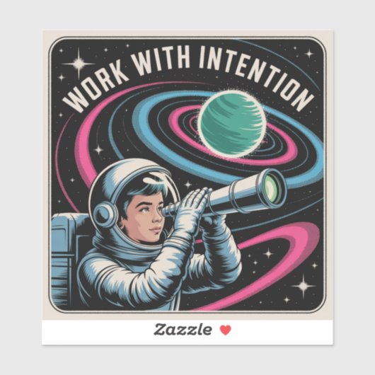 Work With Intention Sticker (Vel)