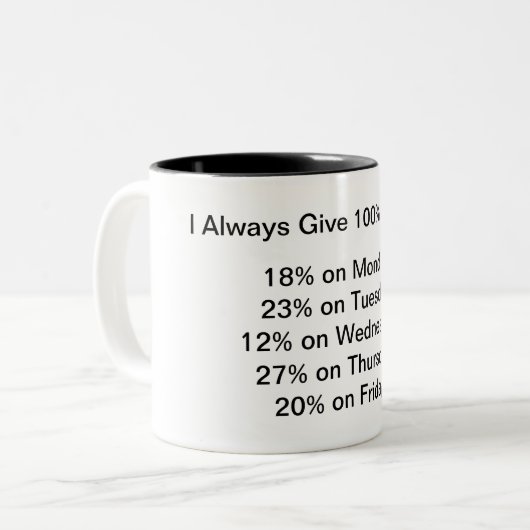 Workaholic mok (Voorkant links)