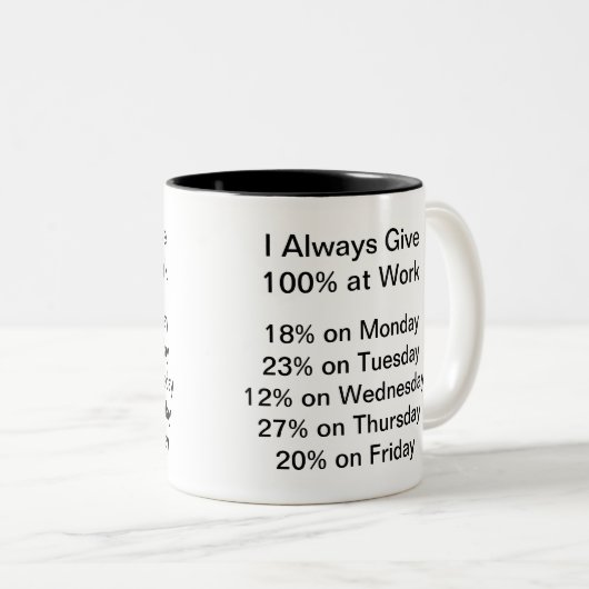 Workaholic mok (Voorkant rechts)