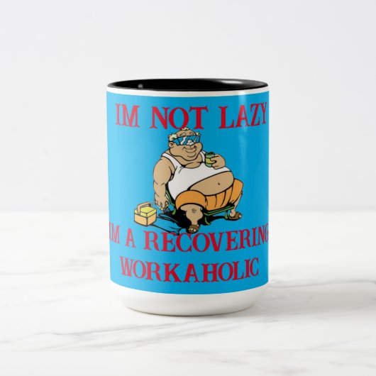 Workaholic Tweekleurige Koffiemok (Center)