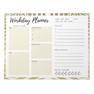 Workday Planner (gouden dierlijke afdruk) Notitieblok