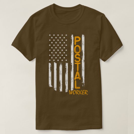 Worker American Distressed Flag US Postal Service  T-shirt (Design voorkant)