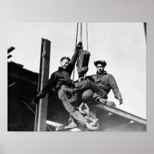 Workers Building Skyscraper Poster