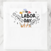 Workers Labor Day Tool Hands Vinyl Decal Rechthoekige Sticker (Tas)