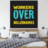 Workers Over Billionaires: Power to the People HD Canvas Afdruk (Insitu (Slaapkamer))