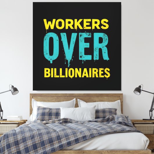 Workers Over Billionaires: Power to the People HD Canvas Afdruk (Insitu (Slaapkamer))