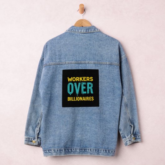 Workers Over Billionaires: Power to the People HD Denim Jacket (Hangar)