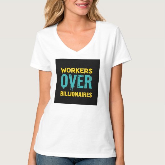 Workers Over Billionaires: Power to the People HD T-shirt (Voorkant)