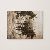 Working Amish Horses Sepia Legpuzzel (Horizontaal)