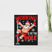 Working At Le Xmas Santa Dancing Funny Joke Dirty Kaart (Voorkant)