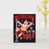 Working At Le Xmas Santa Dancing Funny Joke Dirty  Kaart (Gele Bloem)