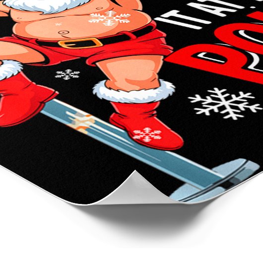 Working At Le Xmas Santa Dancing Funny Joke Dirty  Poster (Hoek)