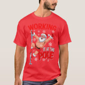 Working At Pole Santa Dancing Joke Dirty - design T-shirt (Voorkant)