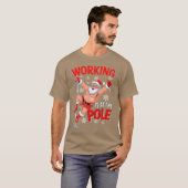 Working At Pole Santa Dancing Joke Dirty - print T-shirt (Voorkant volledig)