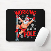 Working At Pole Xmas Santa Dancing Funny Joke Dirt Muismat (Met muis)