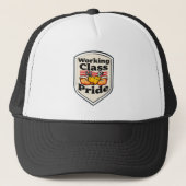 Working Class Pride Badge – Blue Collar Worker Trucker Pet (Voorkant)