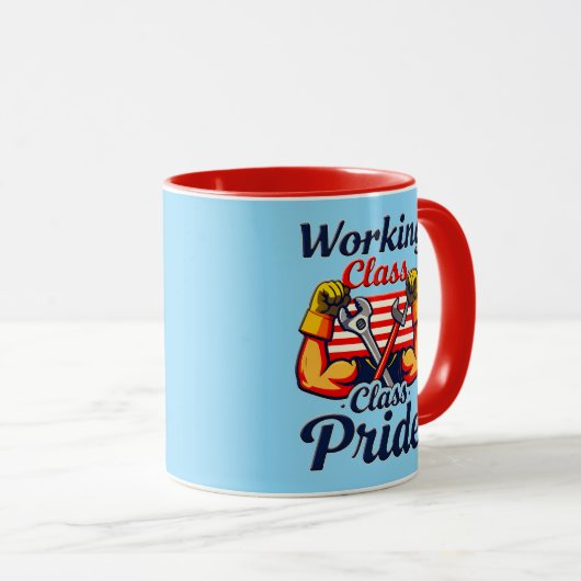 Working Class Pride Strong Arms Design Mok (Voorkant rechts)