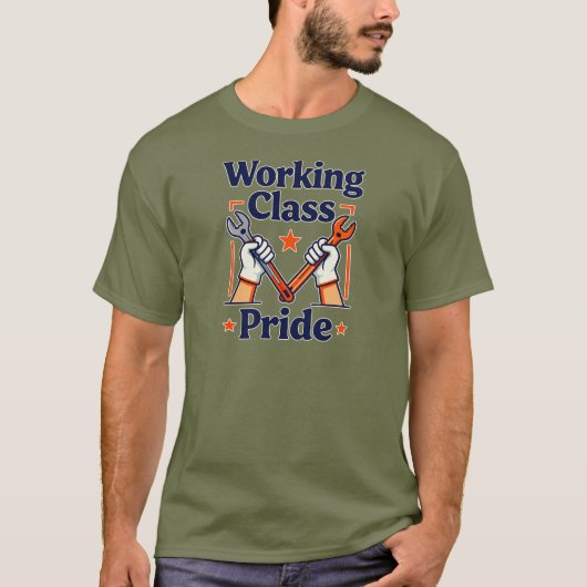 Working Class Pride Tools and Strength Design T-shirt (Voorkant)
