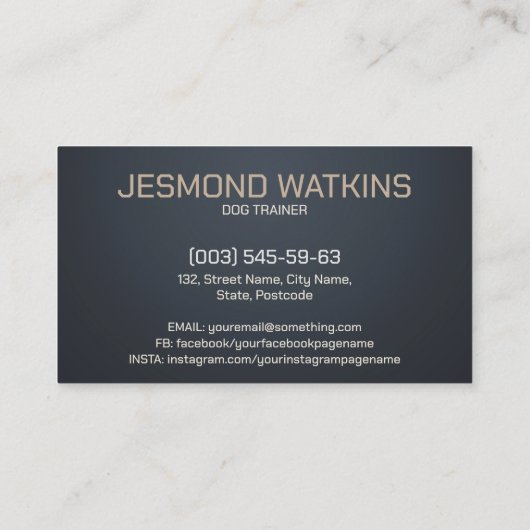 Working Dogs Training - GSD- Malinois Visitekaartje (Achterkant)