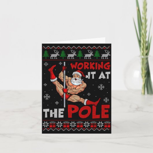 Working It At The Le Funny Santa Dancing Ugly Chri Kaart (Voorkant)