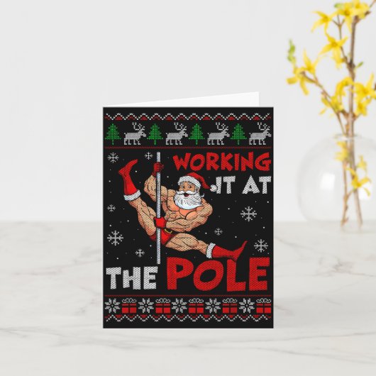 Working It At The Le Funny Santa Dancing Ugly Chri Kaart (Gele Bloem)