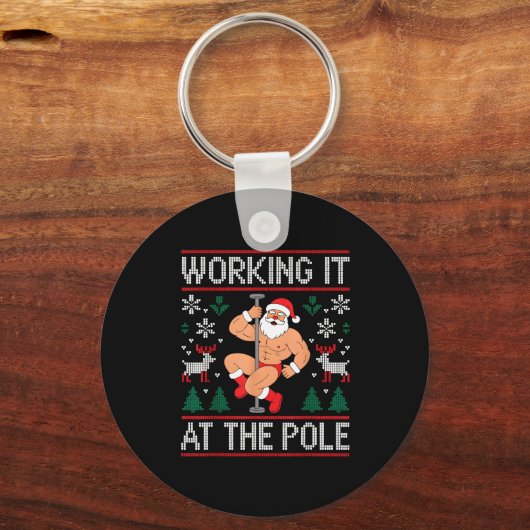 Working It At The Le Funny Santa Dancing Ugly Chri Sleutelhanger (Voorkant)