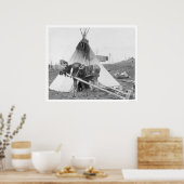 Working Moose Teepee 1916 Poster (Keuken)