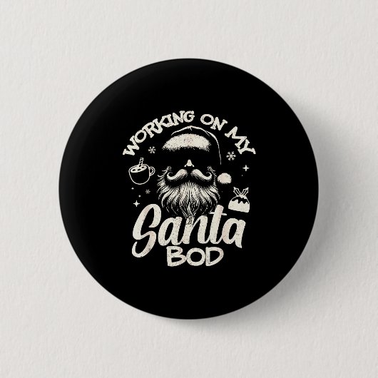 Working On My Santa Bod - Christmas Future Dad  Ronde Button 5,7 Cm (Voorkant)