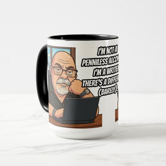 Working Writer 15OZ Mug Designed by Phil Elmore Mok (Voorkant links)