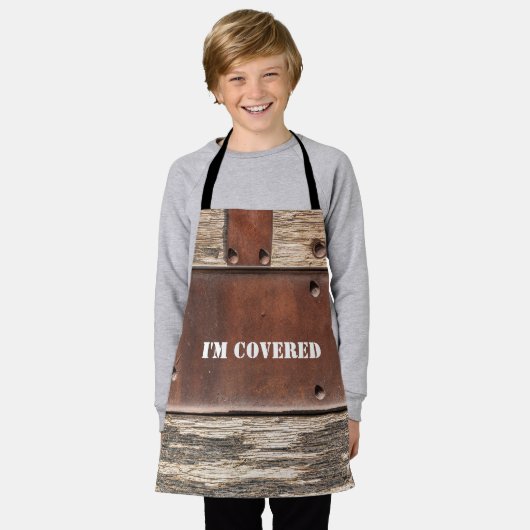 Workman's Iron Wood Ik ben overdekt man Schort (Gedragen)