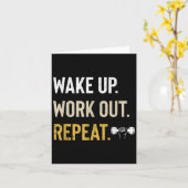 Workou Wake Up Insrational And Motivational Gym Gi Kaart (Gele Bloem)