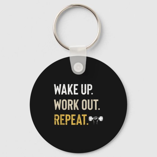 Workou Wake Up Insrational And Motivational Gym Gi Sleutelhanger (Voorkant)