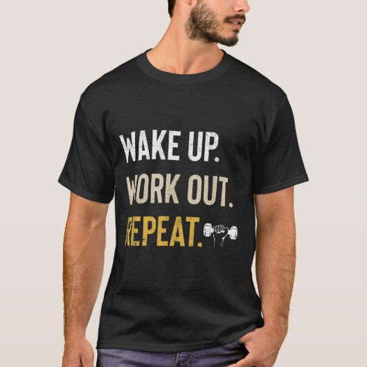 Workou Wake Up Insrational And Motivational Gym Gi T-shirt (Voorkant)